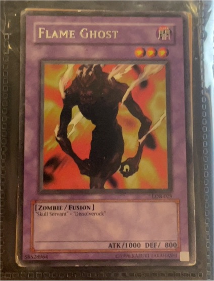 Yu-Gi-Oh! 2002 Legend of Blue Eyes White Dragon #LOB-029 Flame Ghost — front