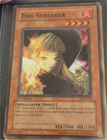2003 Yu-Gi-Oh! Labyrinth of Nightmare #LON-036 Fire Sorcerer — front