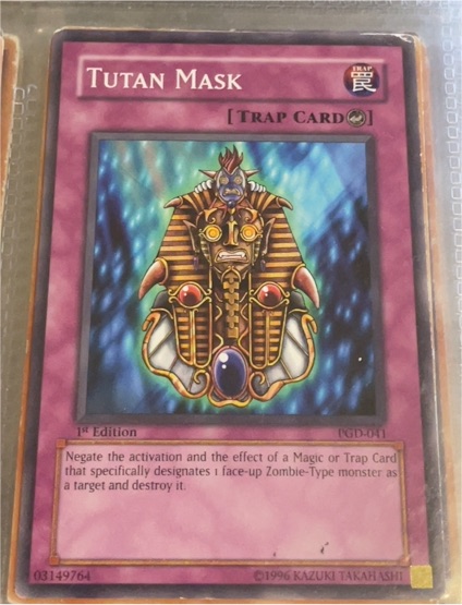 Yu-Gi-Oh! 1st Edition PGD-041 Tutan Mask — front