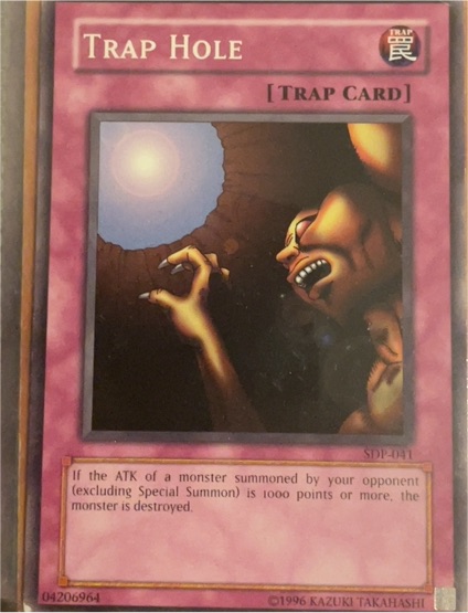 1996 Yu-Gi-Oh! SDP-041 Trap Hole — front