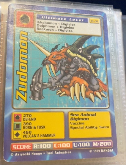 1999 Digimon Digi-Battle Series 1 #ST-38 Zudomon Ultimate Level — front