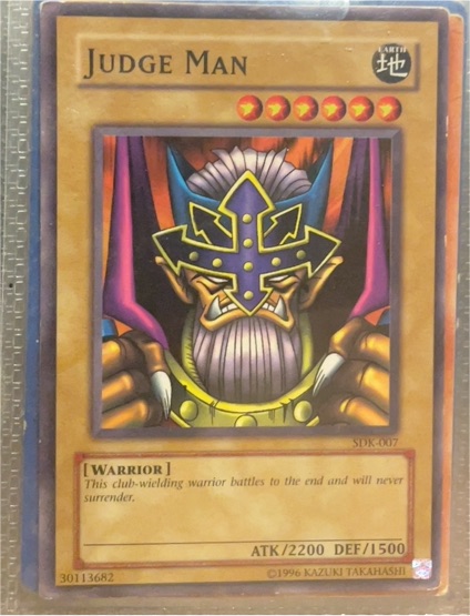 1996 Yu-Gi-Oh! Starter Deck: Kaiba #SDK-007 Judge Man — front