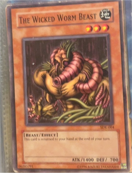 1996 Yu-Gi-Oh! SDK-004 The Wicked Worm Beast — front