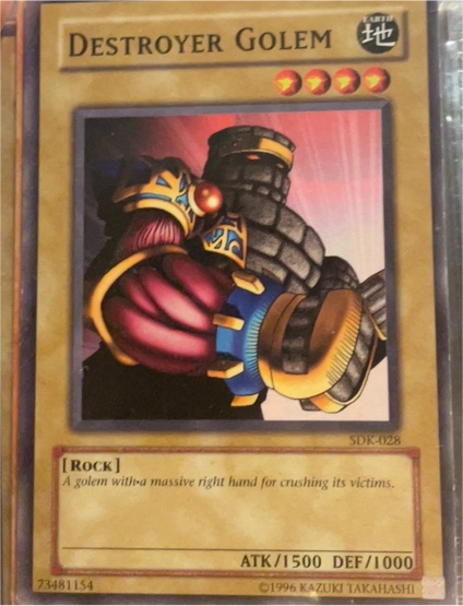 1996 Yu-Gi-Oh! SDK-028 Destroyer Golem — front