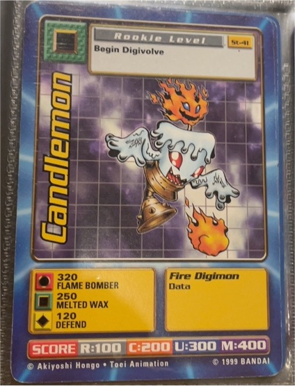 1999 Bandai Digimon #ST-41 Candlemon — front