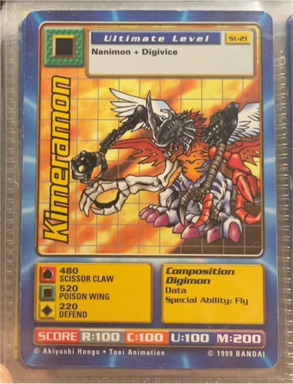 1999 Bandai Digimon Digi-Battle #ST-21 Kimeramon — front