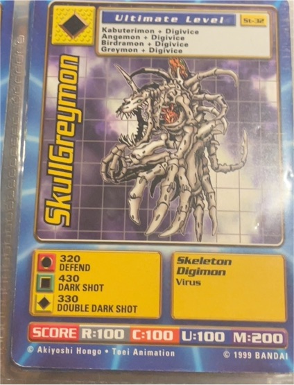 1999 Bandai Digimon Digi-Battle #St-32 SkullGreymon — front
