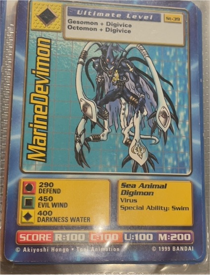 1999 Bandai Digimon Digi Battle #St-39 MarineDevimon — front