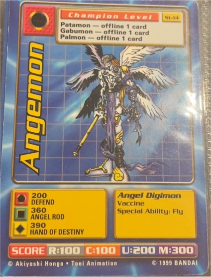 1999 Bandai Digimon Digi-Battle #ST-14 Angemon — front