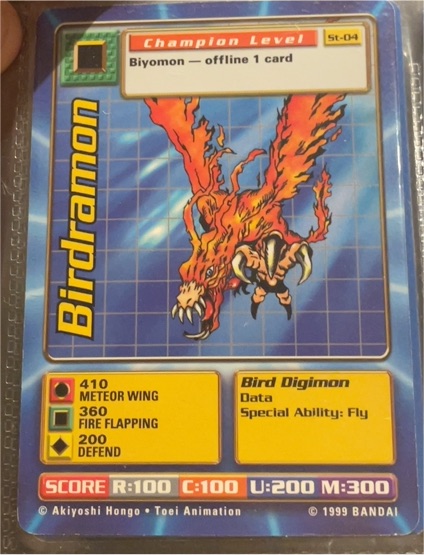 1999 Bandai Digimon Digi-Battle #St-04 Birdramon — front