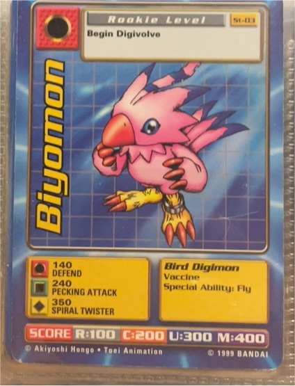 1999 Bandai Digimon #ST-03 Biyomon — front