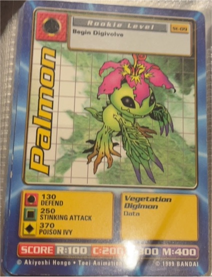 1999 Bandai Digimon Digi-Battle CCG Series 1 #ST-09 Palmon — front