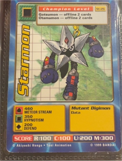 1999 Bandai Digimon #ST-26 Starmon — front