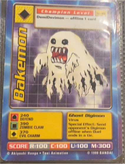 1999 Bandai Digimon ST-45 Bakemon — front