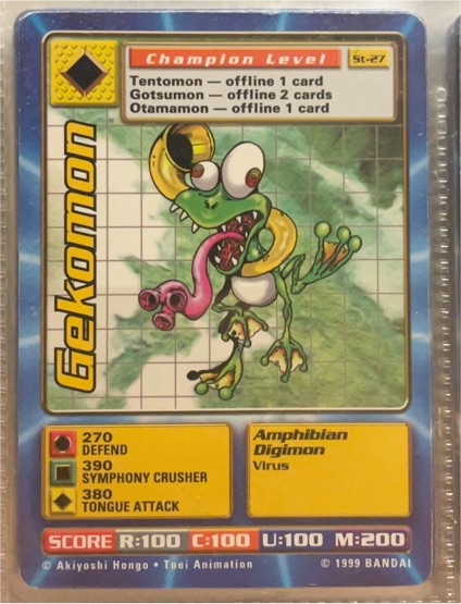 1999 Digimon #St-27 Gekomon — front