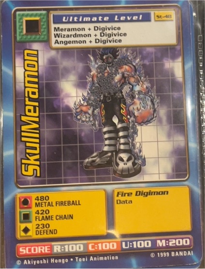 1999 Bandai Digimon #ST-48 SkullMeramon — front