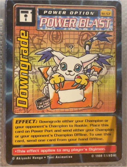 1999 Bandai Digimon Power Option Power Blast #ST-57 Downgrade — front