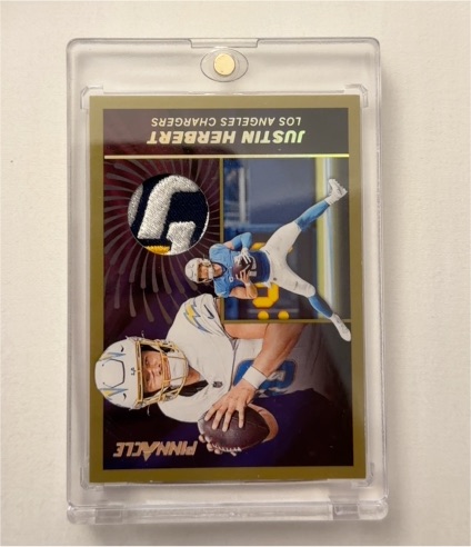 1998 Pinnacle Justin Herbert Los Angeles Chargers Patch Card — front