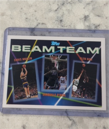 1992-93 Topps Beam Team #7 Chris Mullin/Shaquille O'Neal/Glen Rice — front