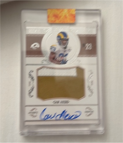2020 Panini National Treasures #21 Cam Akers Rookie Patch Autograph — front