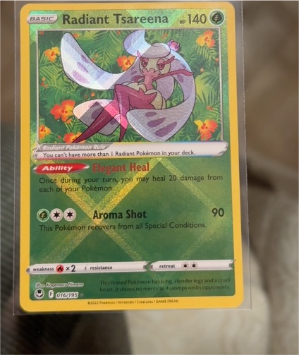 2022 Pokémon SWSH12: Silver Tempest #016 Radiant Tsareena — front