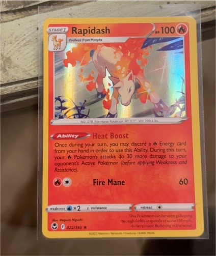 2022 Pokémon Silver Tempest #022 Rapidash — front