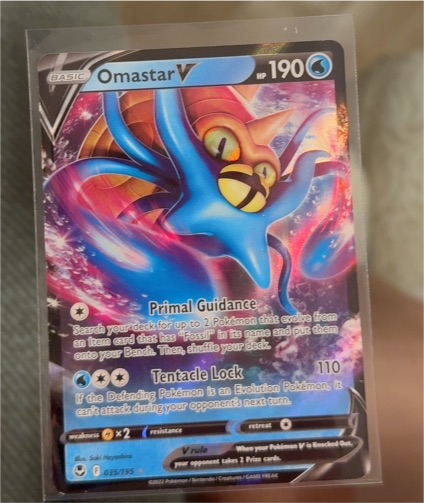2022 Pokémon TCG Silver Tempest #035 Omastar V — front
