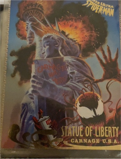 1995 Fleer Ultra Spider-Man #135 Statue of Liberty Carnage U.S.A. — front