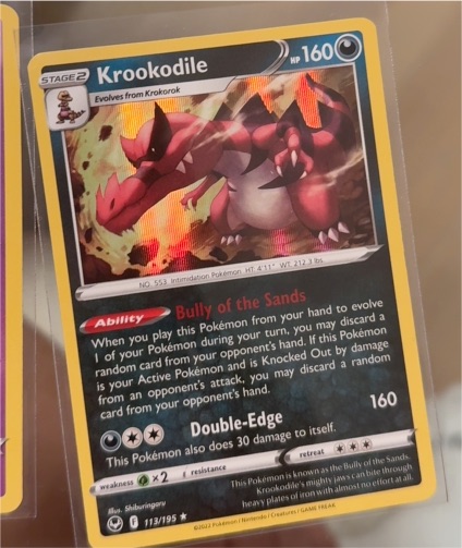 2022 Pokémon Sword & Shield Silver Tempest #113 Krookodile — front