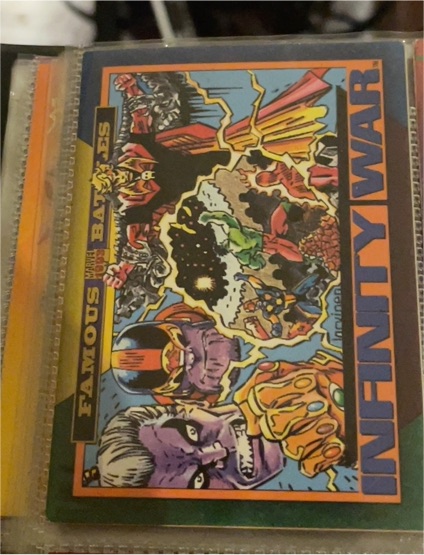 1993 SkyBox Marvel Universe Famous Battles #156 Infinity War — front