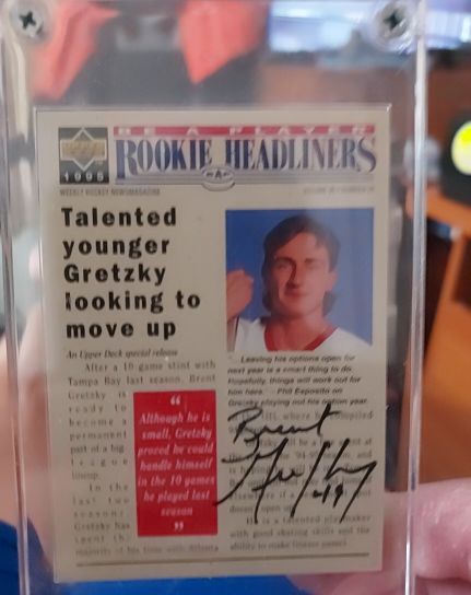 1994-95 Upper Deck Be a Player Rookie Headliners #R161 Brent Gretzky — front