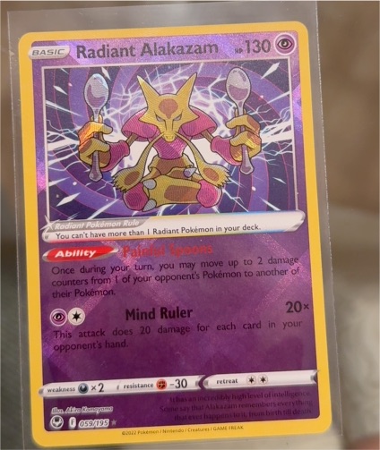 2022 Pokémon Sword & Shield Silver Tempest #059 Radiant Alakazam — front