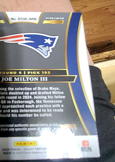2024 Panini Select Draft Selections Memorabilia #DS-M-JMN Joe Milton III — front