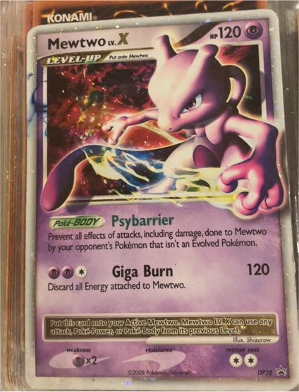 2008 Pokémon Diamond & Pearl #DP28 Mewtwo LV.X — front
