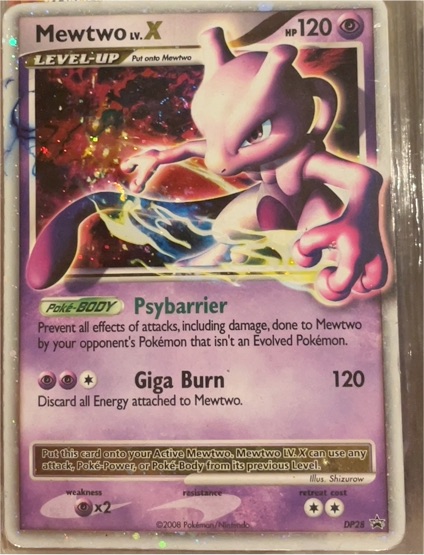2008 Pokémon Diamond & Pearl #DP28 Mewtwo Lv. X — front