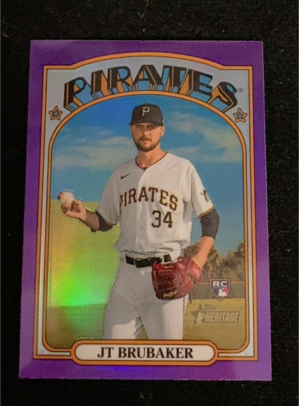 2021 Topps Heritage Chrome Purple Refractor #646 JT Brubaker — front