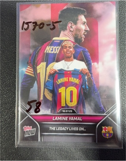 2025 Topps Now The Legacy Lives On #002 Lamine Yamal — front