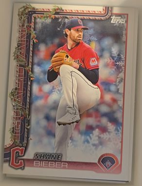 2025 Topps Holiday #H95 Shane Bieber — front