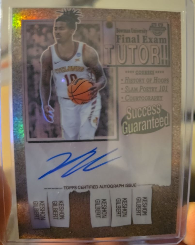 2024-25 Bowman Chrome University Final Exam Tutor Autographs #FEA-KG Keshon Gilbert — front
