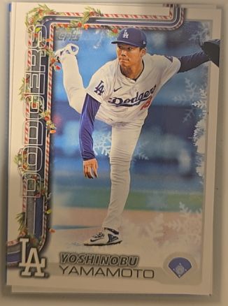 2025 Topps Holiday #H159 Yoshinobu Yamamoto — front