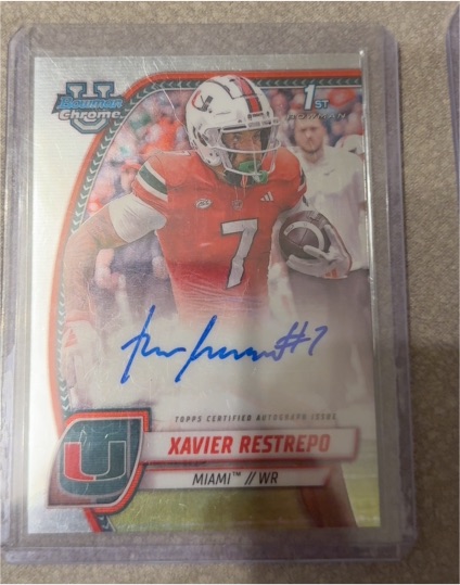 2024 Bowman University Chrome #PA-XRE Xavier Restrepo — front