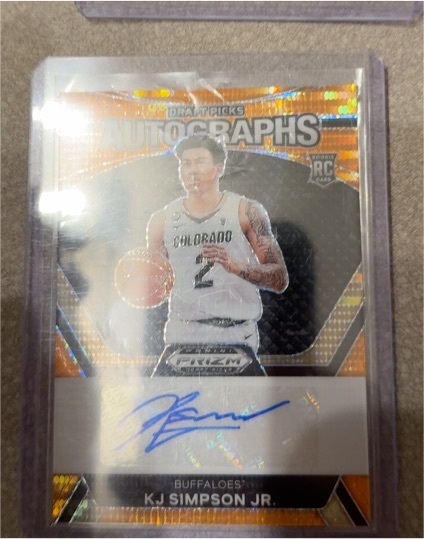2024 Panini Prizm Draft Picks #DPAk KJ Simpson Jr. Auto Orange Ice /49 — front