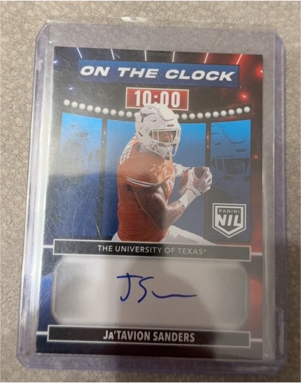 2024 Panini Prestige #OTC-JSS Ja'Tavion Sanders On the Clock Auto — front
