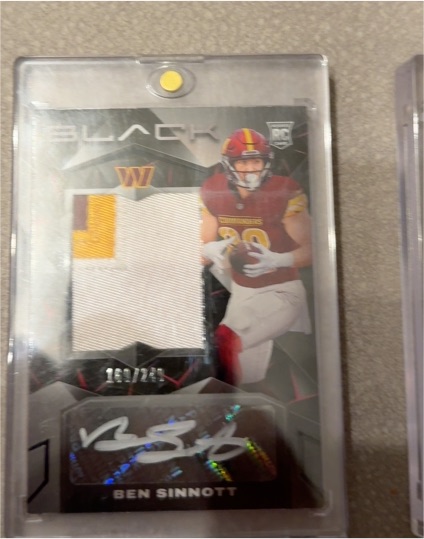 2024 Panini Black #237 Ben Sinnott Rookie Patch Autograph — front