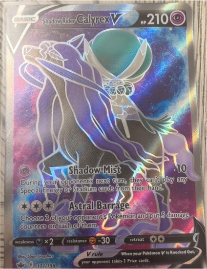 2021 Pokemon TCG Sword & Shield Chilling Reign #171 Shadow Rider Calyrex V — front