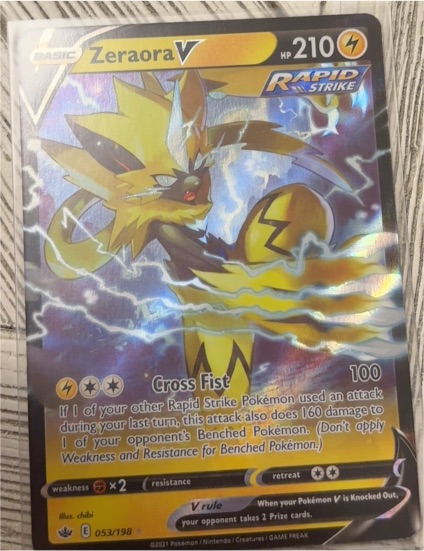 2021 Pokémon SWSH06: Chilling Reign #053 Zeraora V — front