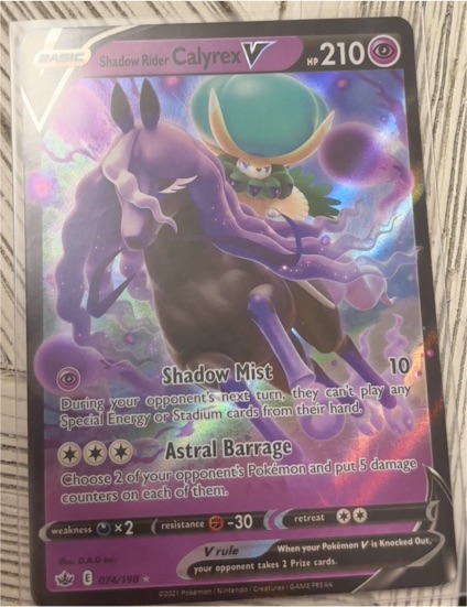 2021 Pokémon Chilling Reign #074 Shadow Rider Calyrex V — front
