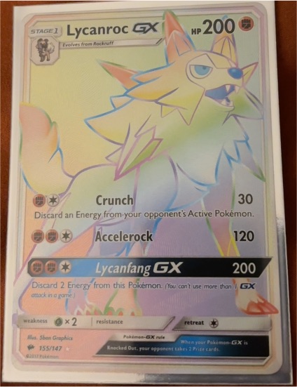 2017 Pokémon Sun & Moon Burning Shadows #155/147 Lycanroc GX — front