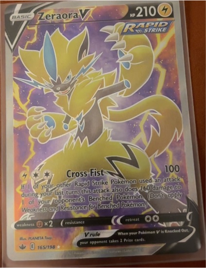 2021 Pokemon Chilling Reign #165 Zeraora V — front