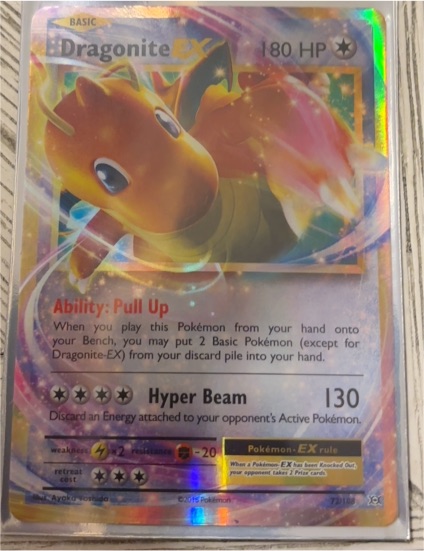 2016 Pokemon XY Evolutions #72 Dragonite EX — front